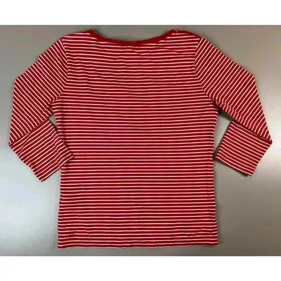 Ralph Lauren Nautical Orange & White Stripe Button Detail Embroidered Pony Med - Picture 5 of 10